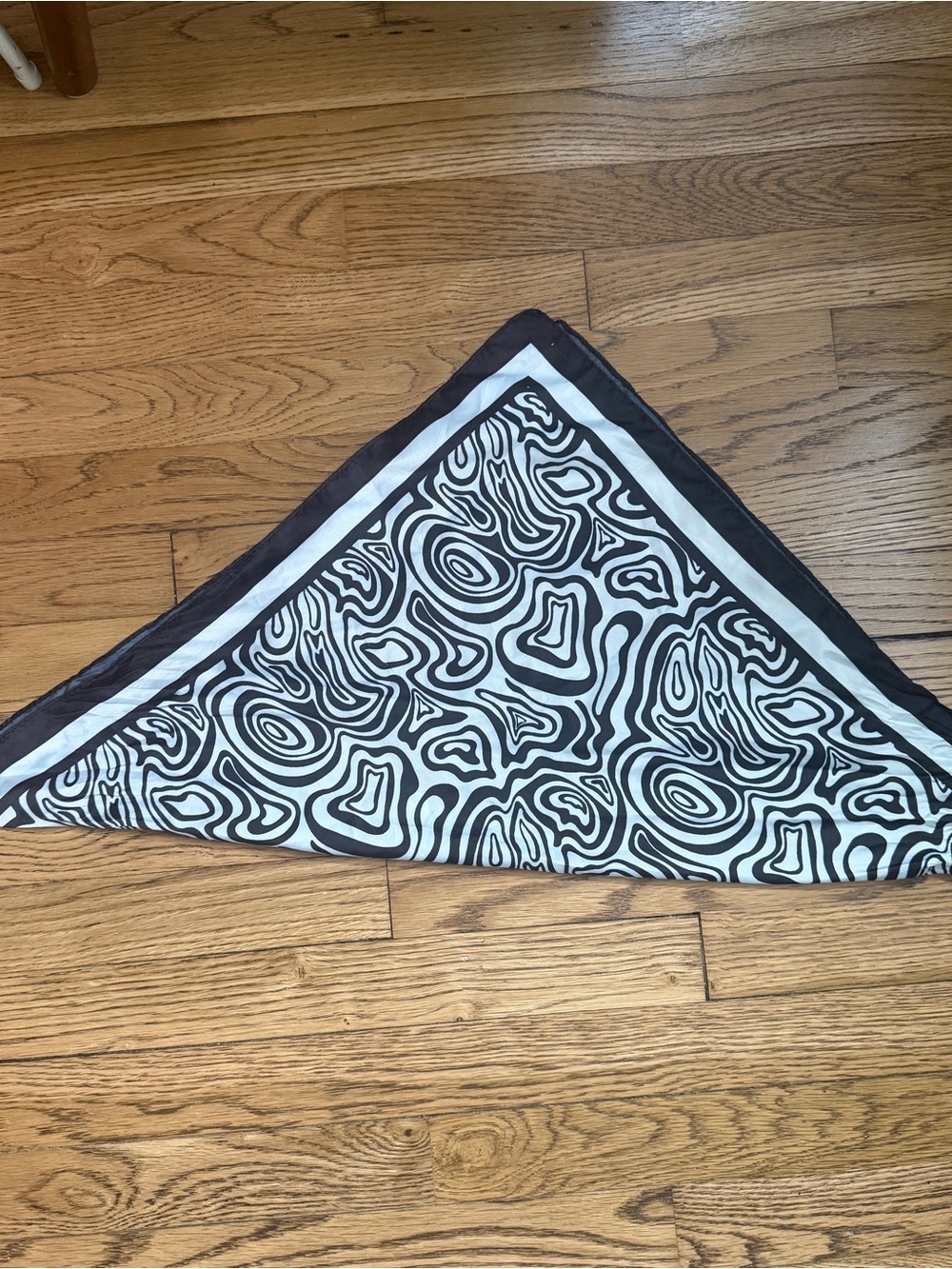 Zara Black & White Swirl Print Silk Scarf